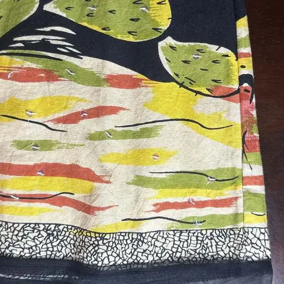 Vintage Funky People Aztec Mayan Ruins Volcano Print Embellished Midi Skirt - Picture 8 of 8